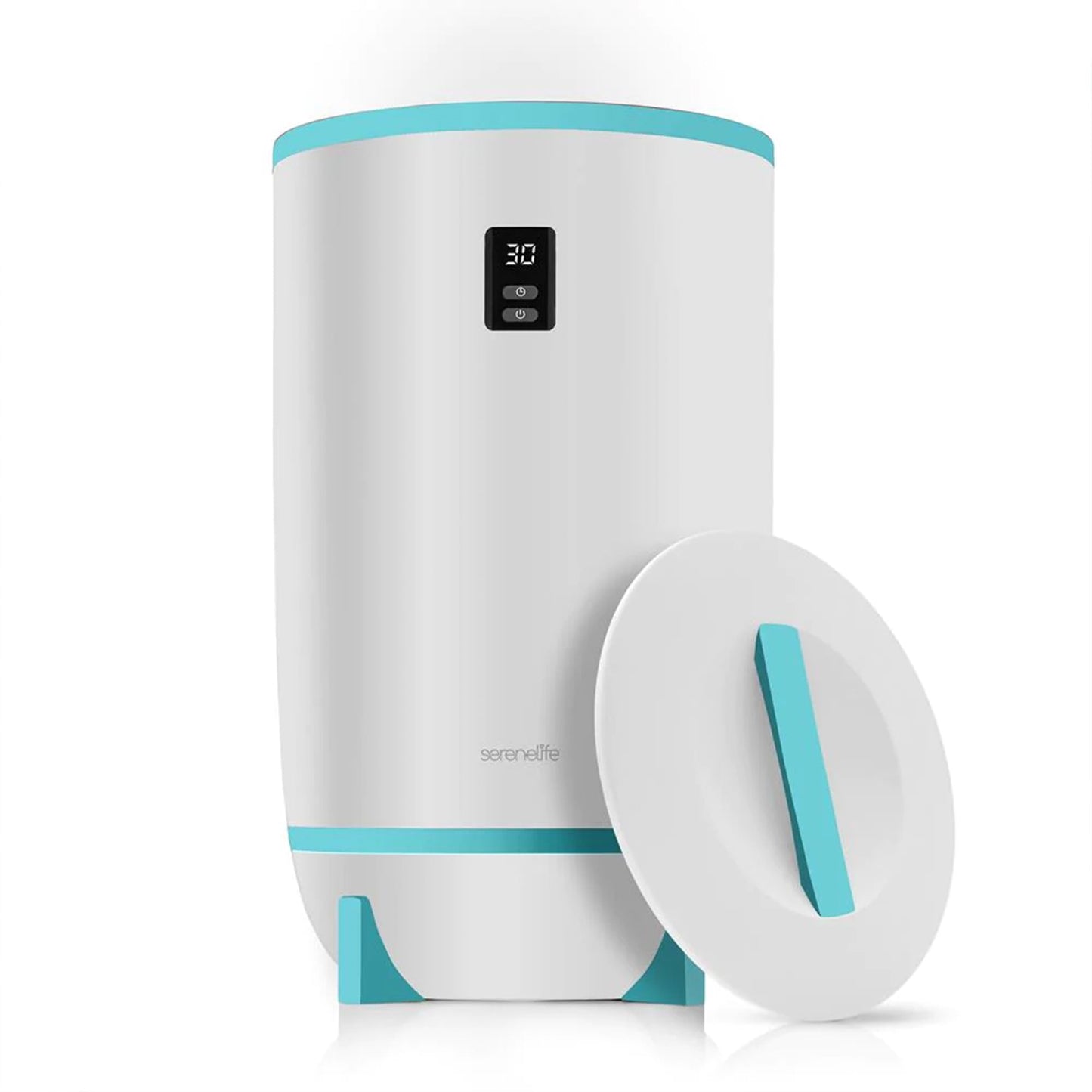 Serenelife Single Touch Towel Warmer w/Fragrant Disc Holder & LED Ring, Blue