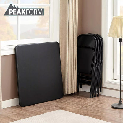 Peakform 5 Piece Folding Vinyl Tables and Chairs for Home Use and Indoor Spaces