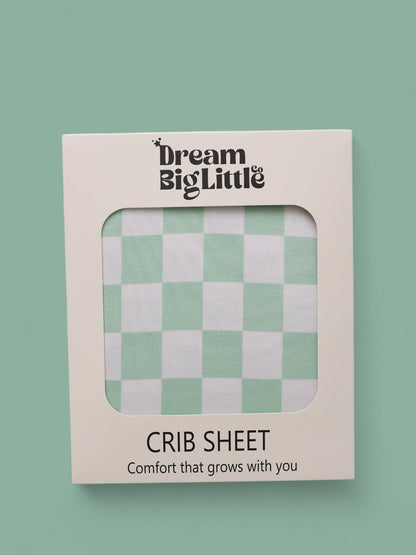 MINT CHECKERS DREAM CRIB SHEET