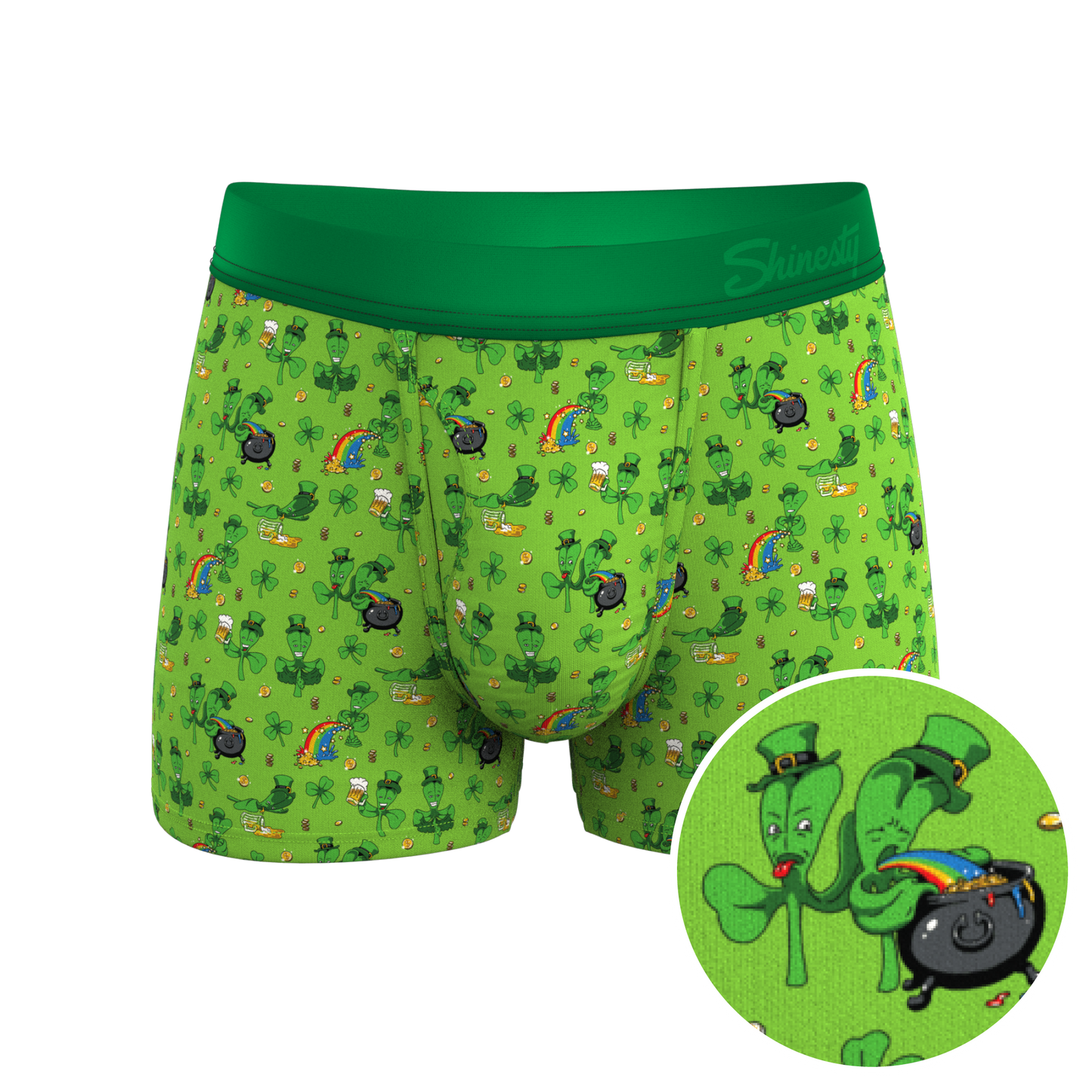 The 3 Leafs To The Wind | St Patricks Day Clovers Ball Hammock® Pouch Trunks Underwear