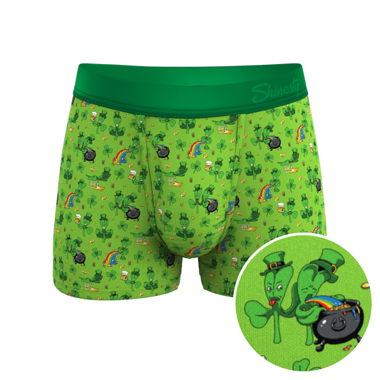 The 3 Leafs To The Wind | St Patricks Day Clovers Ball Hammock® Pouch Trunks Underwear