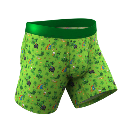 The 3 Leafs To The Wind | St Patricks Day Clovers Ball Hammock® Pouch Underwear