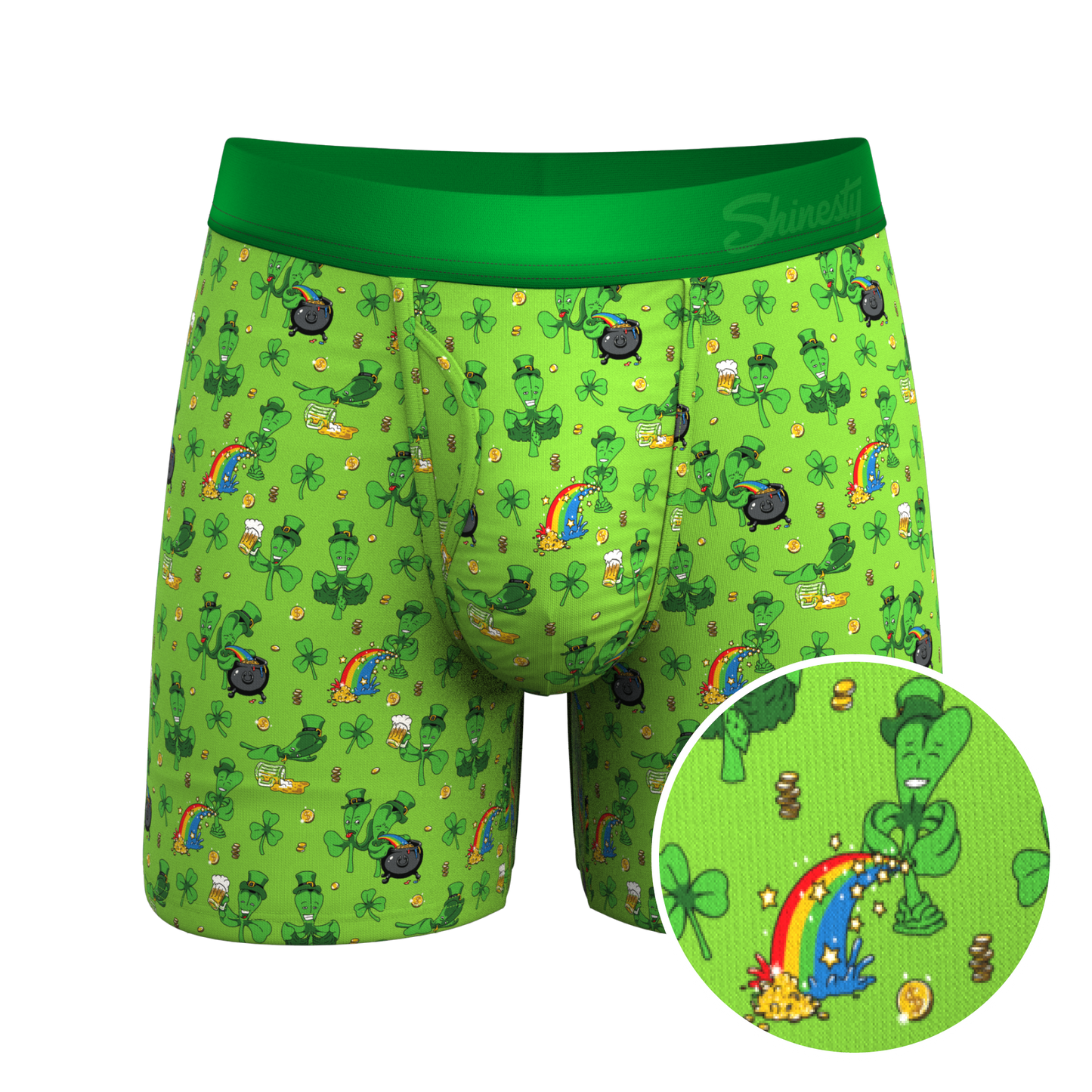 The 3 Leafs To The Wind | St Patricks Day Clovers Ball Hammock® Pouch Underwear With Fly