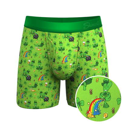 The 3 Leafs To The Wind | St Patricks Day Clovers Ball Hammock® Pouch Underwear With Fly