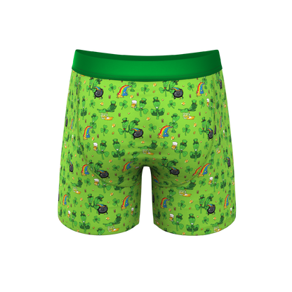 The 3 Leafs To The Wind | St Patricks Day Clovers Ball Hammock® Pouch Underwear With Fly