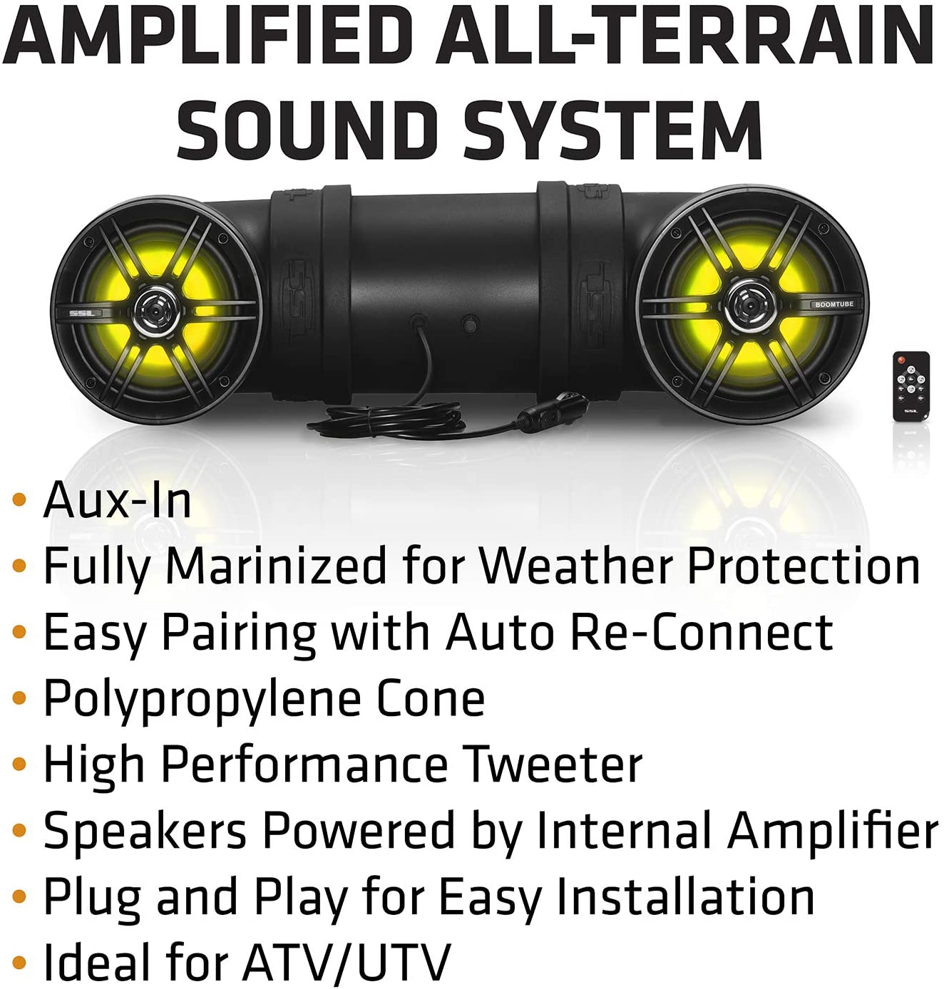 SOUNDSTORM BTB6L 6.5" 450W Bluetooth Amplified Marine UTV ATV Speaker System