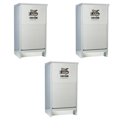 Little Giant Dry Food Automatic Steel Dog Feeder Chow Hound 25 Pound (3 Pack)