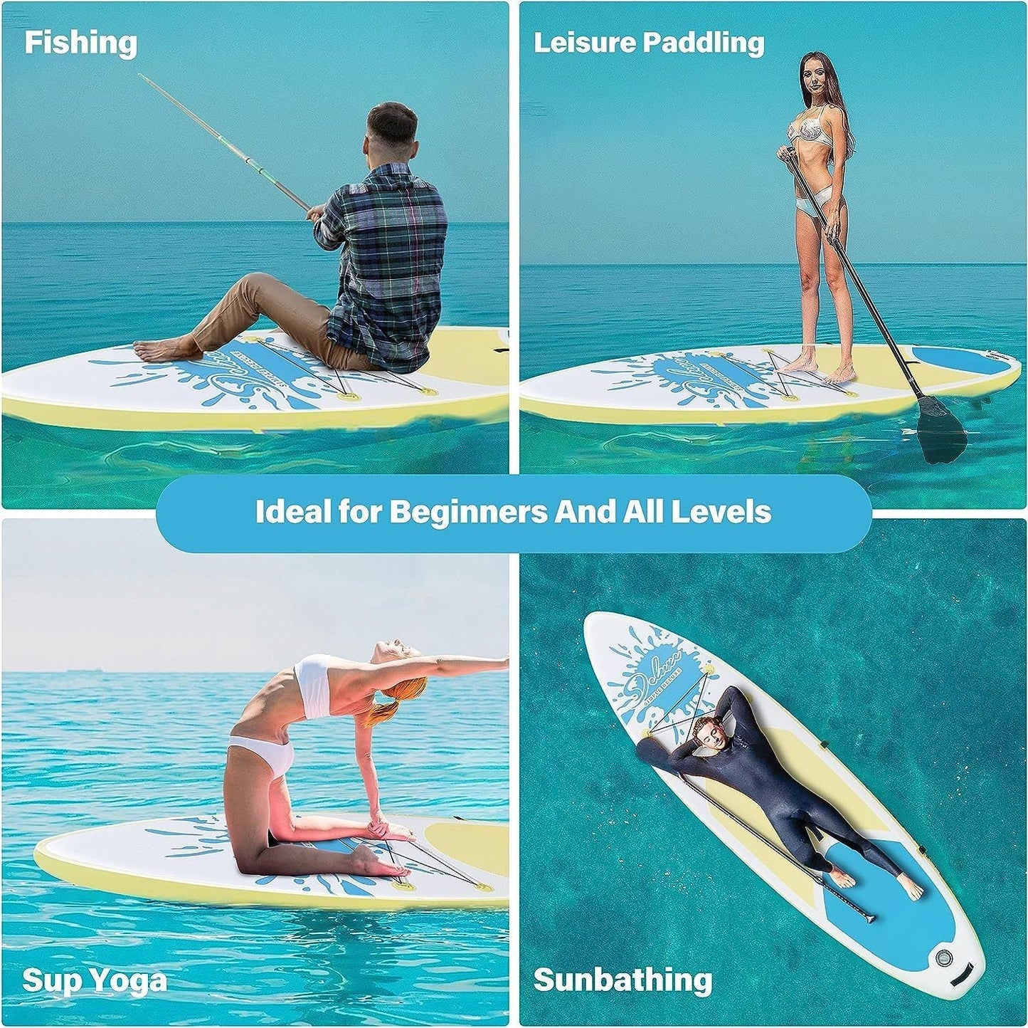 Inflatable Stand Up Paddle Board "Simple Deluxe Premium SUP for All Skill Levels, Pink Paddle Boards for Adults & Youth, Blow Up Stand-Up Paddleboards with Accessories & Backpack, Surf Control