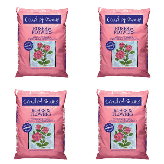 Coast of Maine Organic Natural Rose and Flower Potting Soil, 20 Qt Bag (4 Pack)