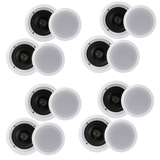 Pyle PDIC1661RD 6.5 Inch 200 Watt In Ceiling Wall 2 Way Speaker System (4 Pairs)