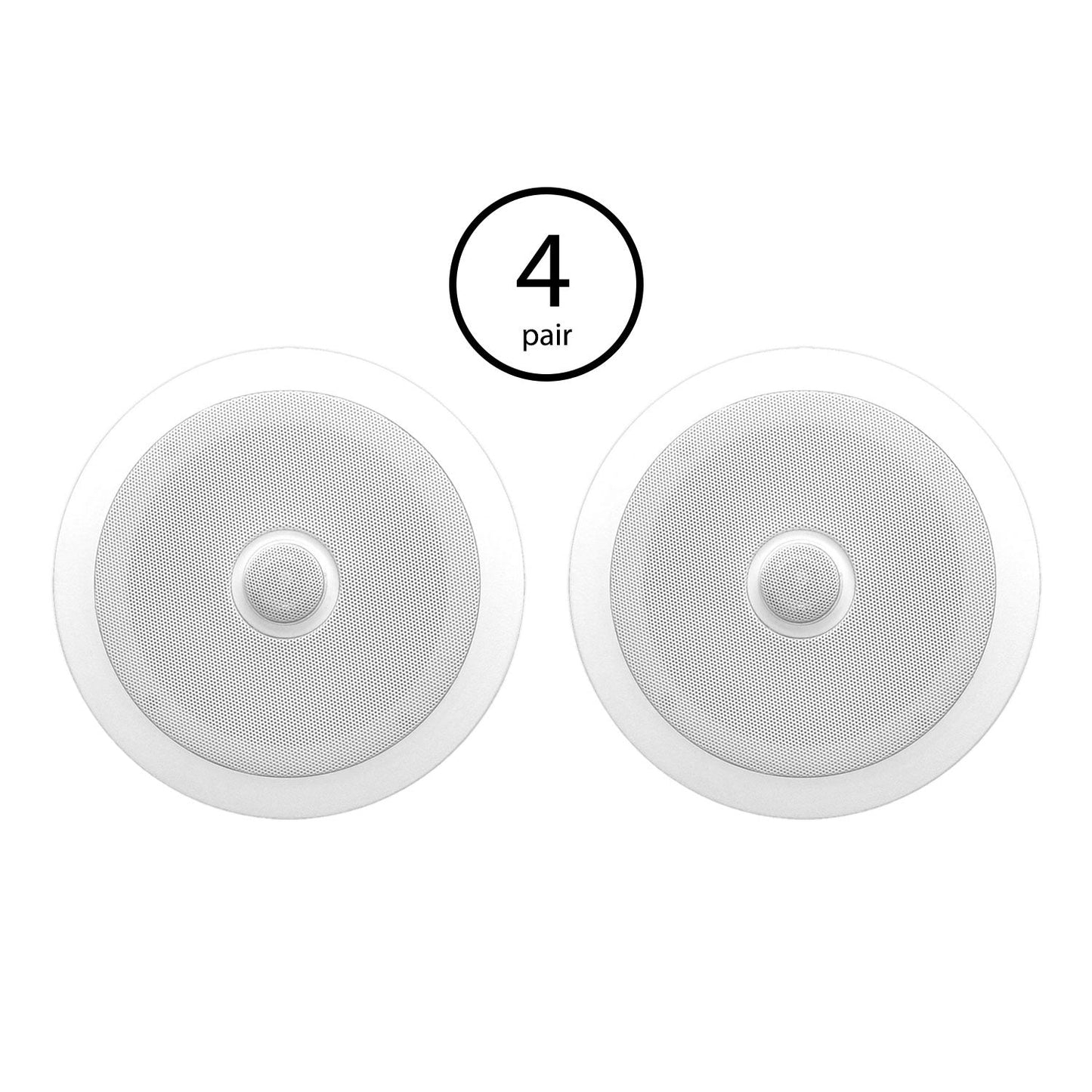 Pyle PDIC60 6.5 Inch 250 Watt 2 Way In Wall/Ceiling Home Speaker System (4 Pair)