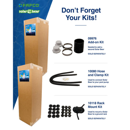 FAFCO Solar Bear Pool Heating System with Installation Kit for Above Ground Pool
