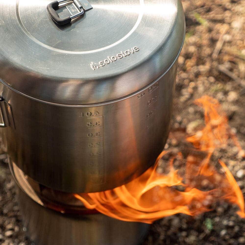 Solo Stove Pot 900/1800/4000 Stainless Steel Companion Pots | Lightweight Aluminum Pot Holding Tripod | Great Portable Cookware for Backpacking, Camping & Survival Adventures | Deisgned for use with Lite/Titan/Campfire Solo Stoves