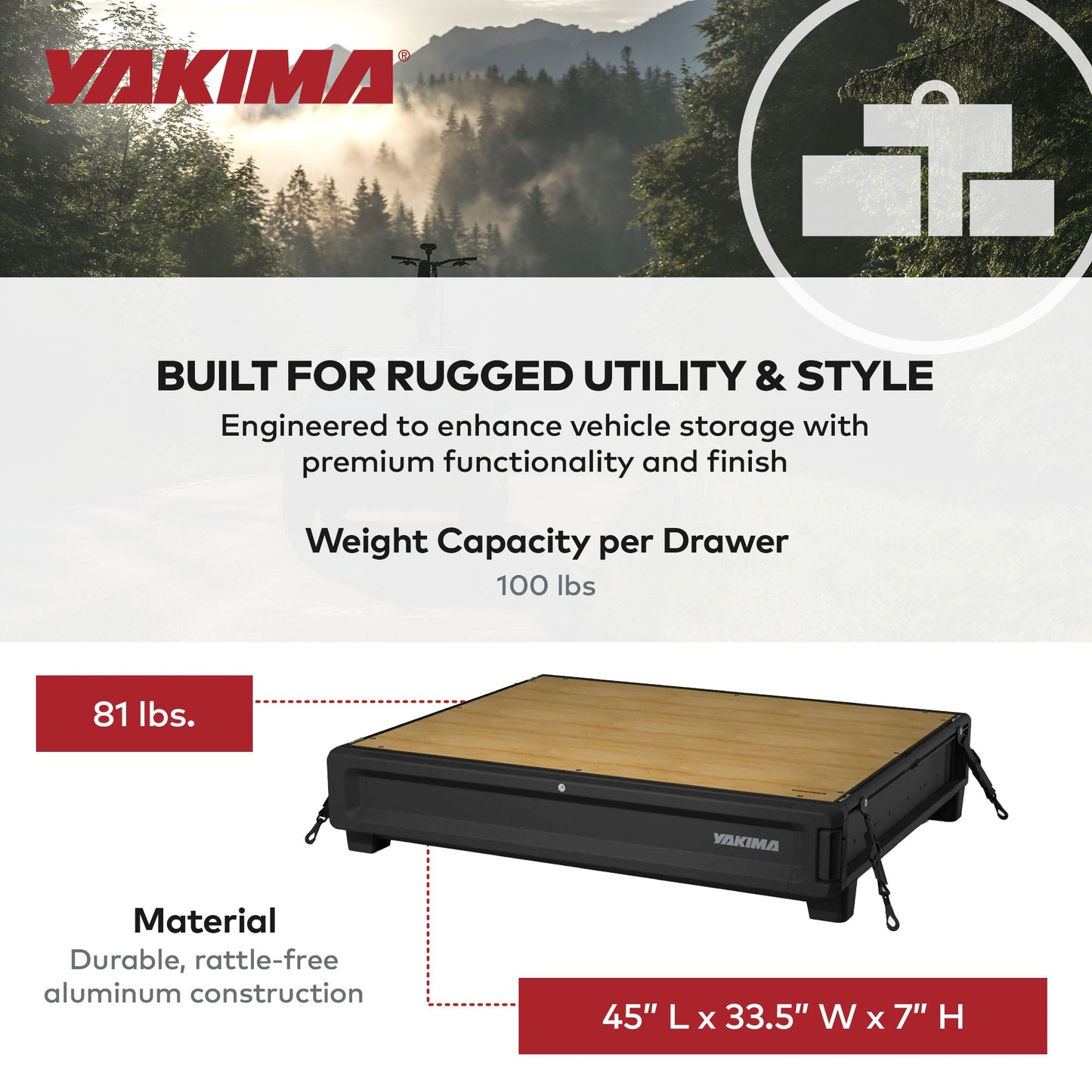 Yakima MOD HomeBase XL Base Unit of Drawer System w/Internal Drawer Divider
