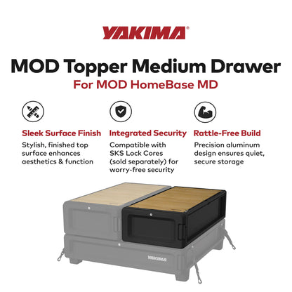 Yakima MOD Topper Medium Drawer Add On with Finished Top Surface and SKS Lock