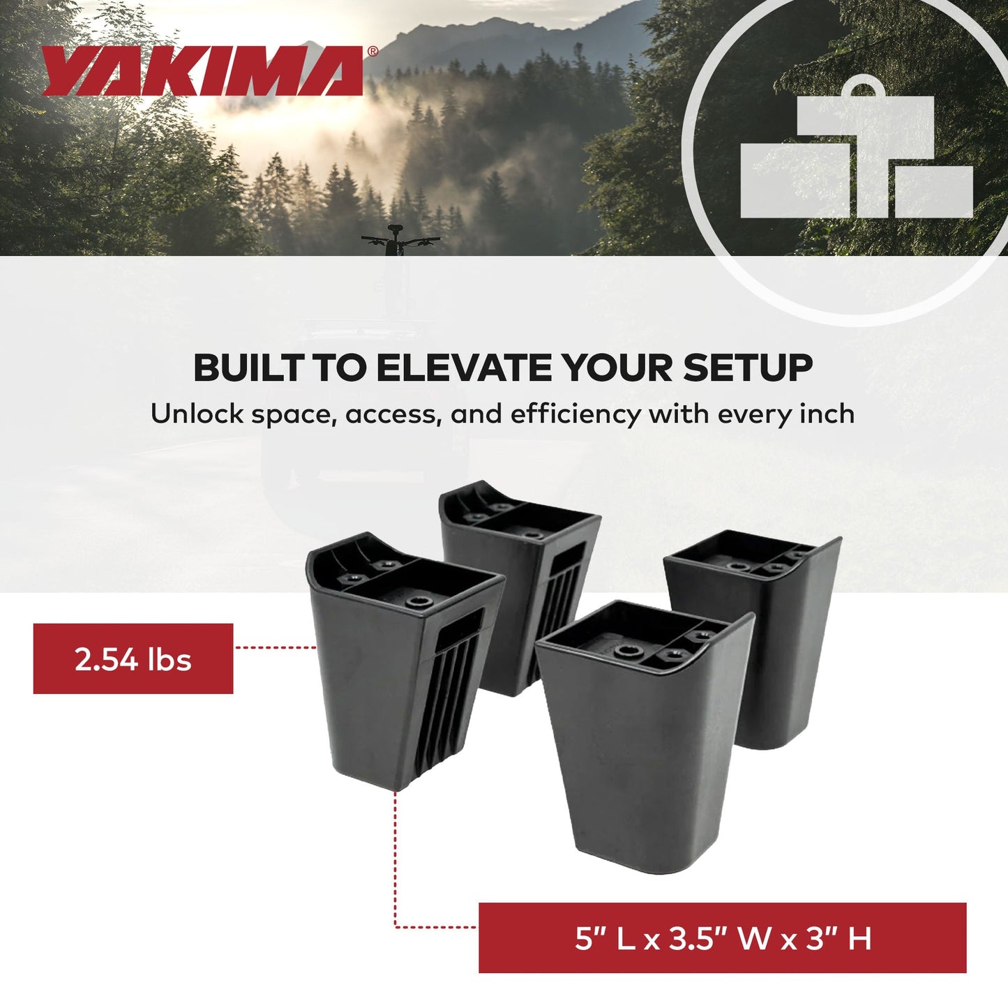 Yakima MOD Riser Kit Compatible with MOD HomeBase for Added Height Up to 3 Inch