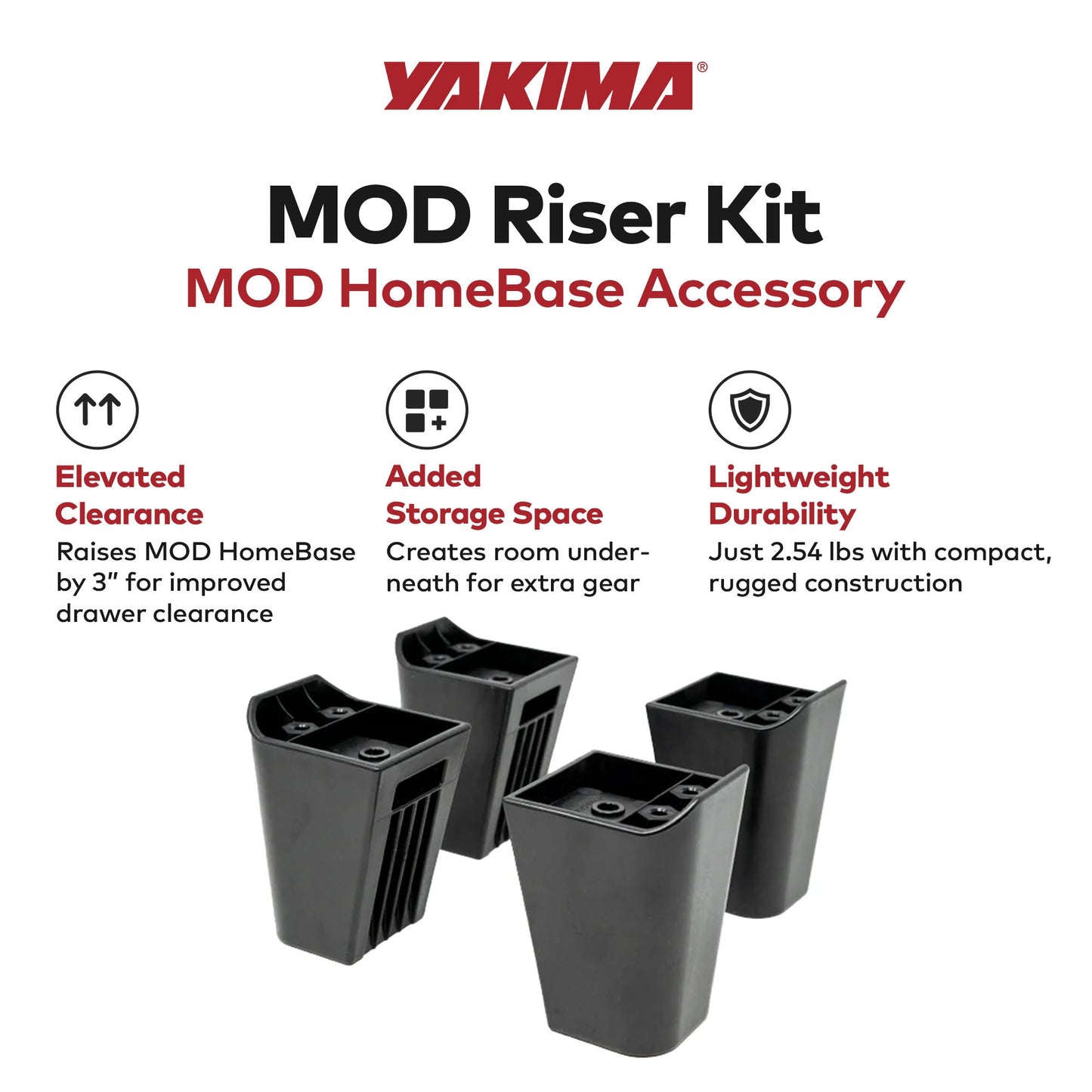 Yakima MOD Riser Kit Compatible with MOD HomeBase for Added Height Up to 3 Inch