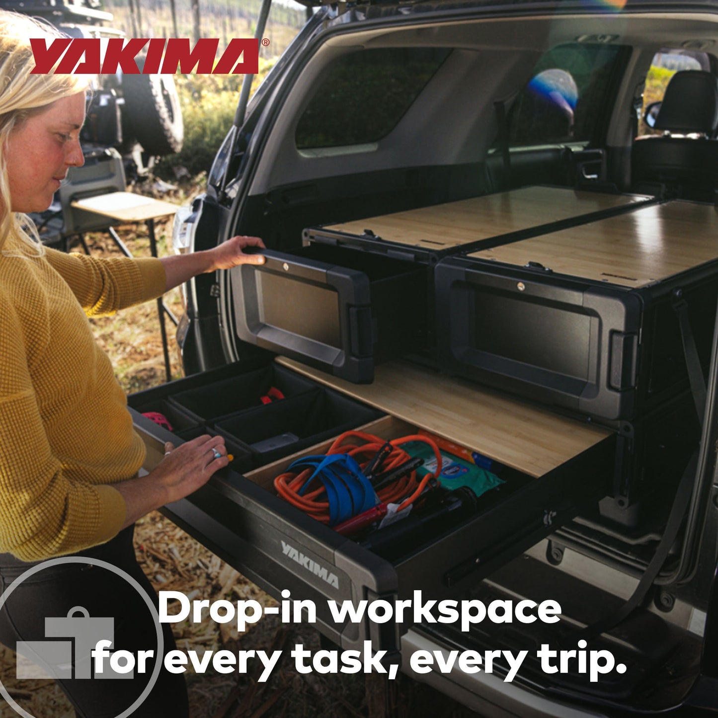 Yakima MOD Work Space Bamboo Finish Drop In Table Top fits MD and LG HomeBase
