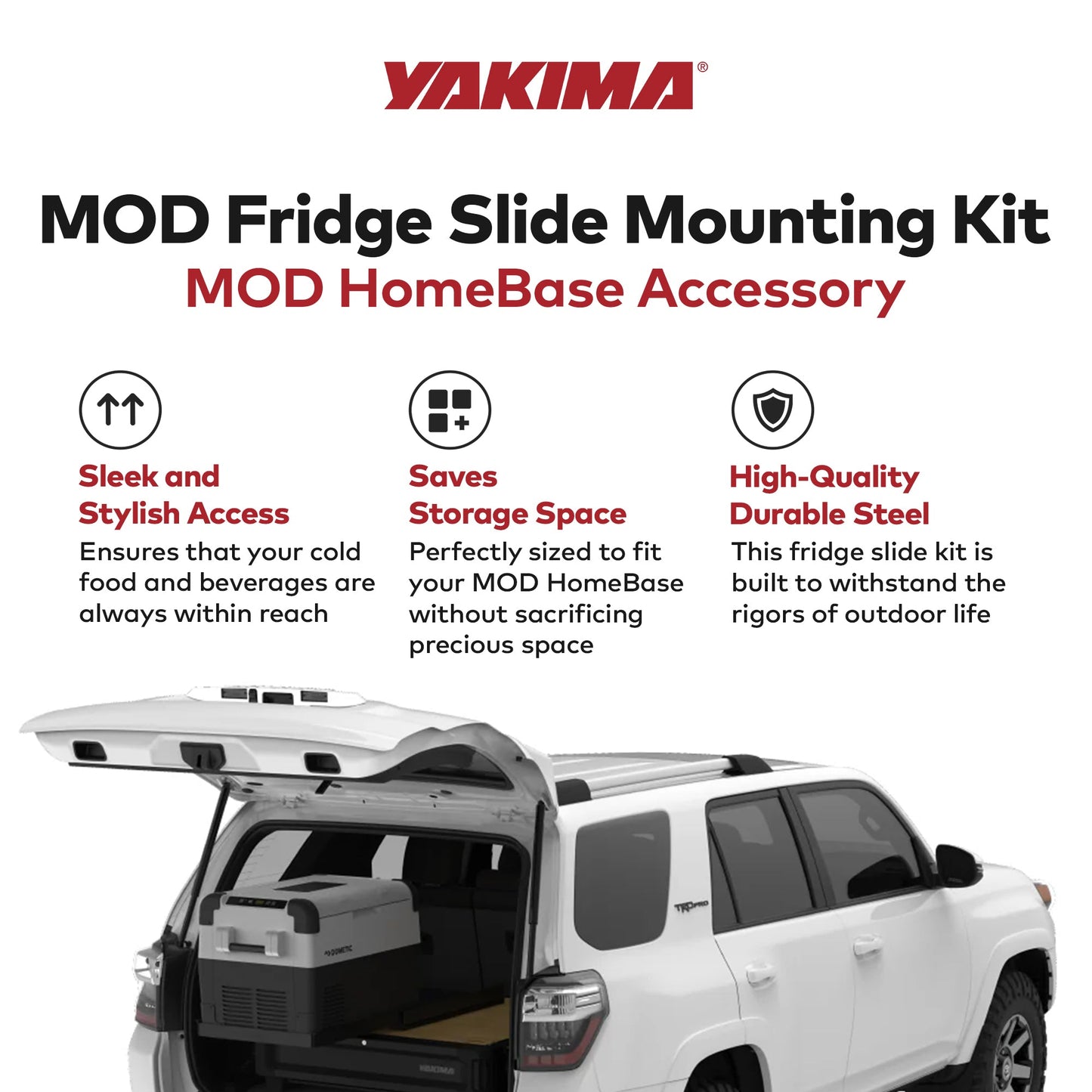 Yakima MOD Fridge Slide Mounting Bracket Kit for Dometic Fridge Slides, Black