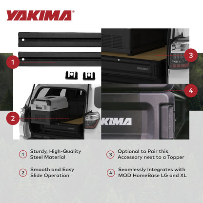 Yakima MOD Fridge Slide Mounting Bracket Kit for Dometic Fridge Slides, Black