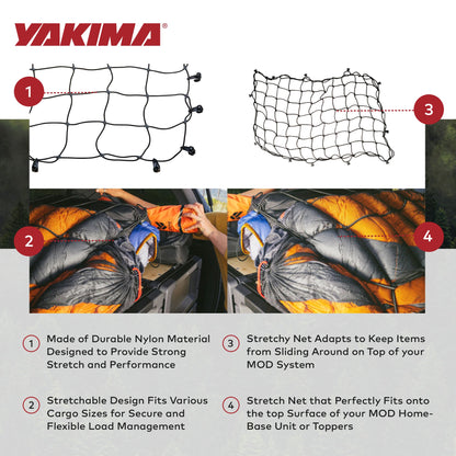 Yakima 32 x 19 Inch Cargo Stretch Net for MOD HomeBase Unit or Toppers, Black