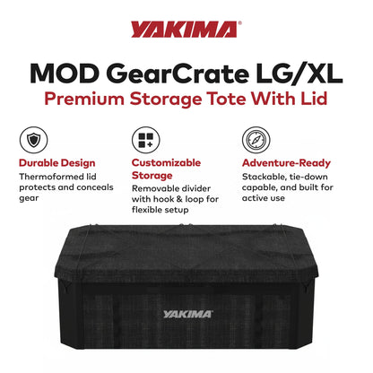 Yakima MOD GearCrate Large/Extra Large Stackable Premium Tote with Lid, Black