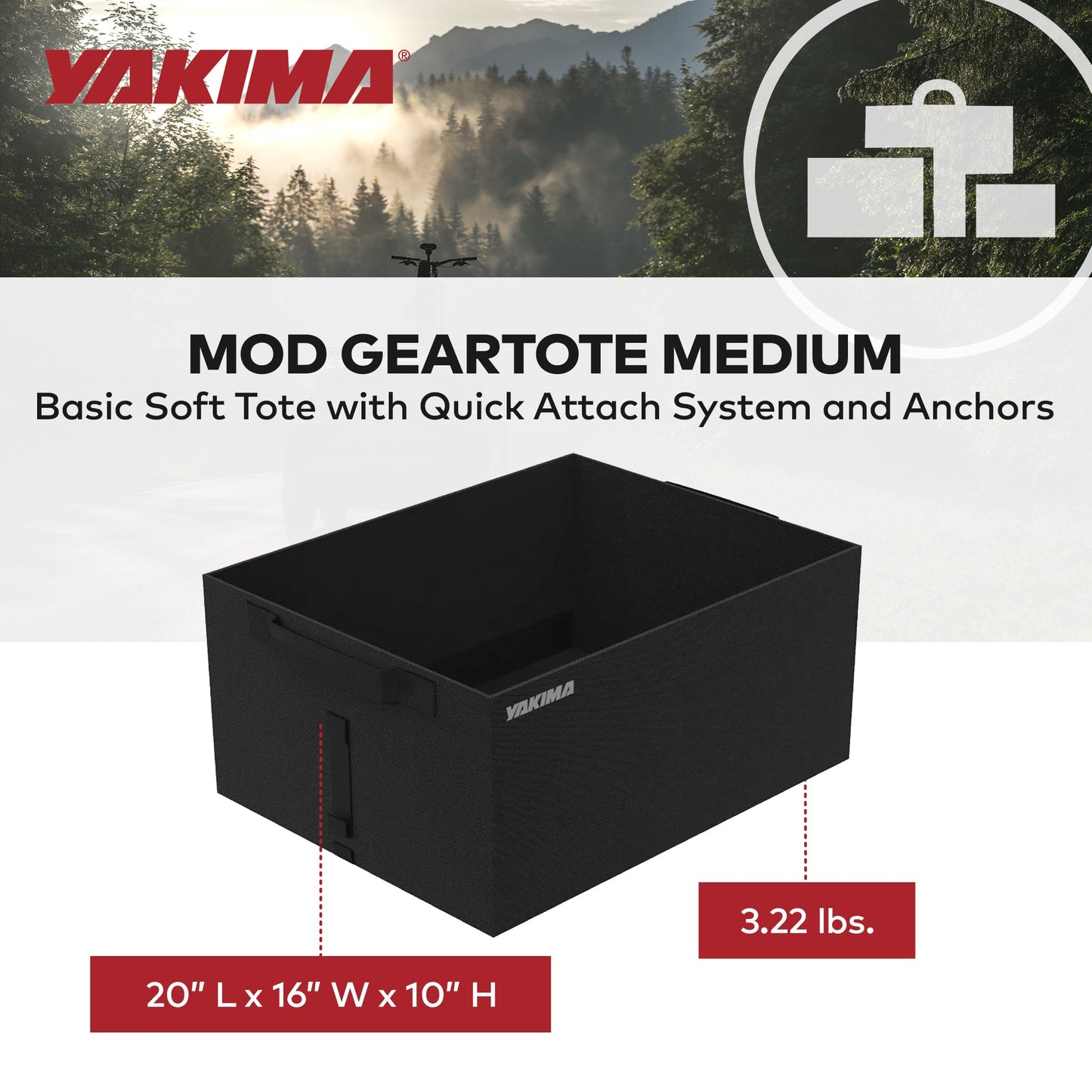 Yakima MOD GearTote Medium Basic Soft Tote with Quick Attach System and Anchors