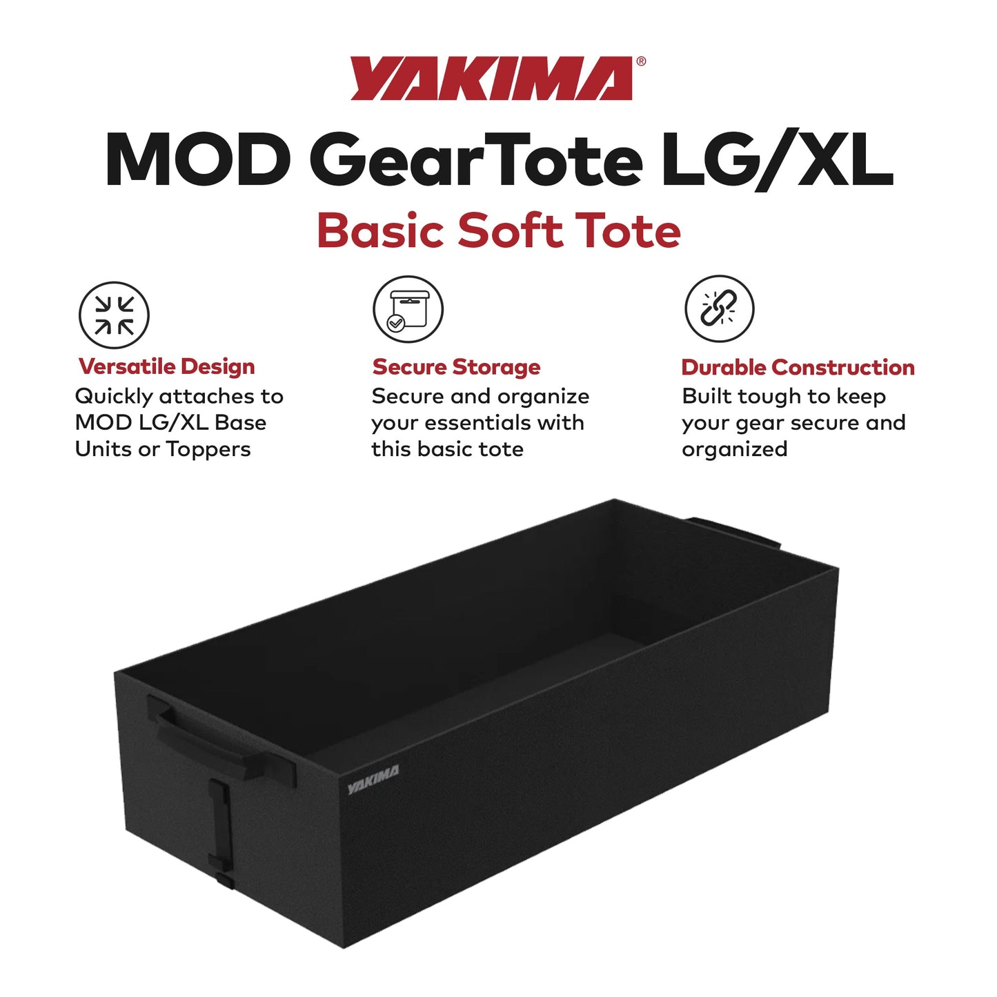 Yakima MOD GearTote Basic Soft Tote with Quick Attach System and Anchors, Black