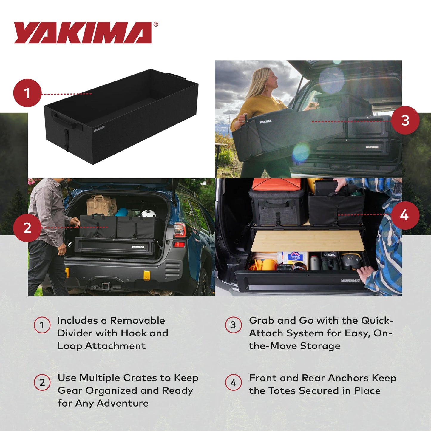 Yakima MOD GearTote Basic Soft Tote with Quick Attach System and Anchors, Black