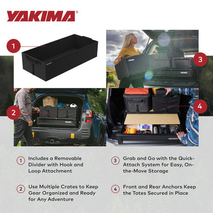 Yakima MOD GearTote Basic Soft Tote with Quick Attach System and Anchors, Black