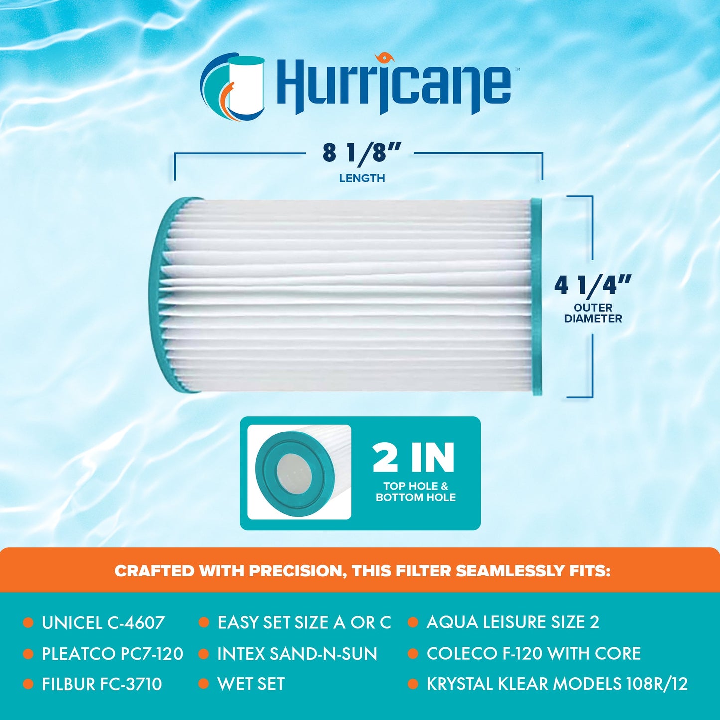 Hurricane 2 Pack HF4607-02 Advanced Pool and Spa Filter Cartridge Replacement