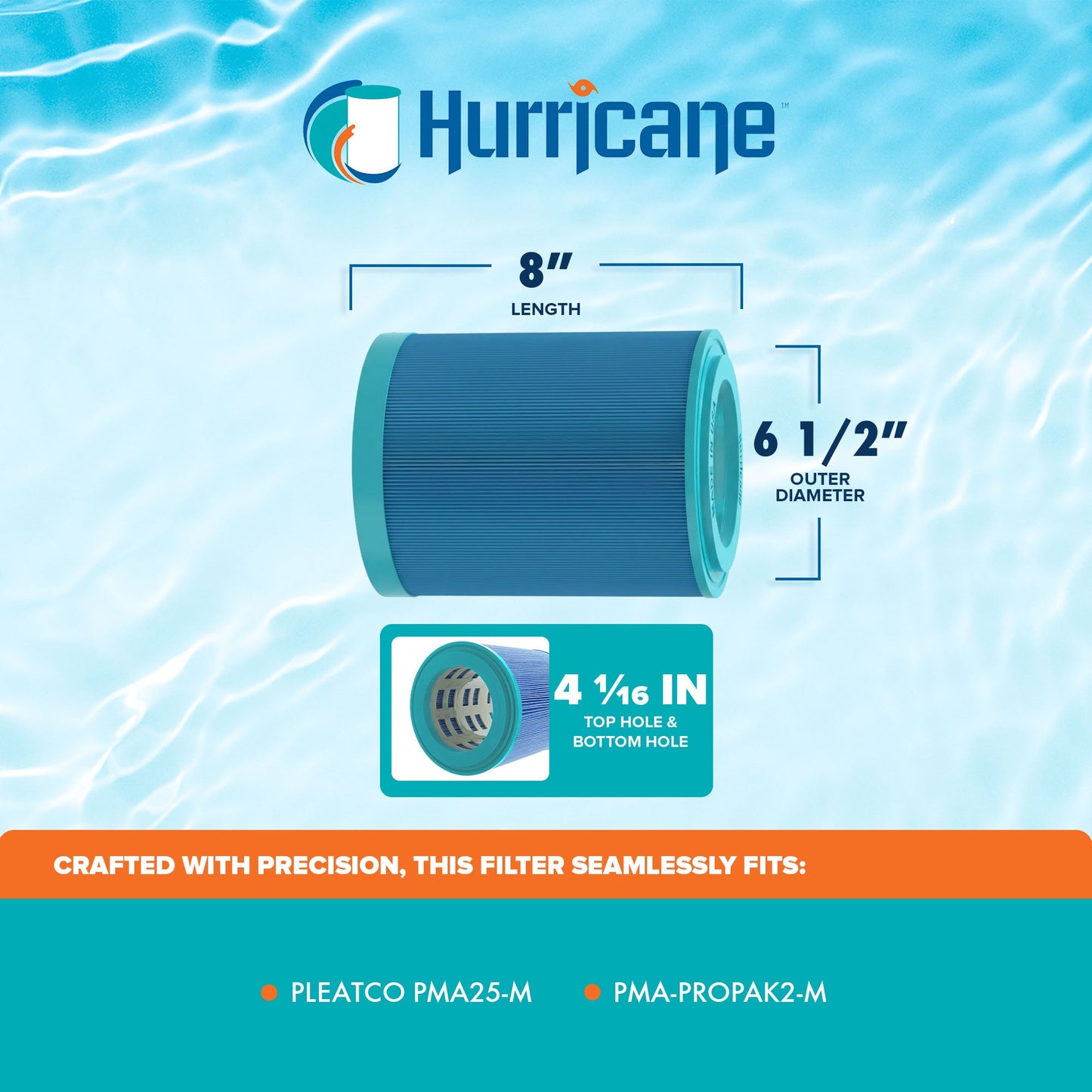 Hurricane HF-MAS08 Elite Aseptic Spa Cartridge Filter for PMA25-M, PMA-PROPAK2-M