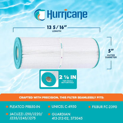 Hurricane HF4950-01 Advanced Pool and Spa Filter Cartridge Replacement, White
