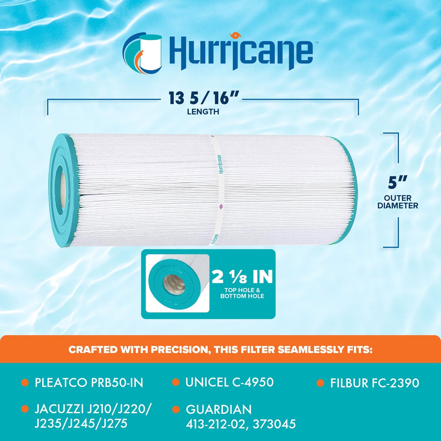 Hurricane 2 Pack HF4950-01 Advanced Pool and Spa Filter Cartridge Replacement