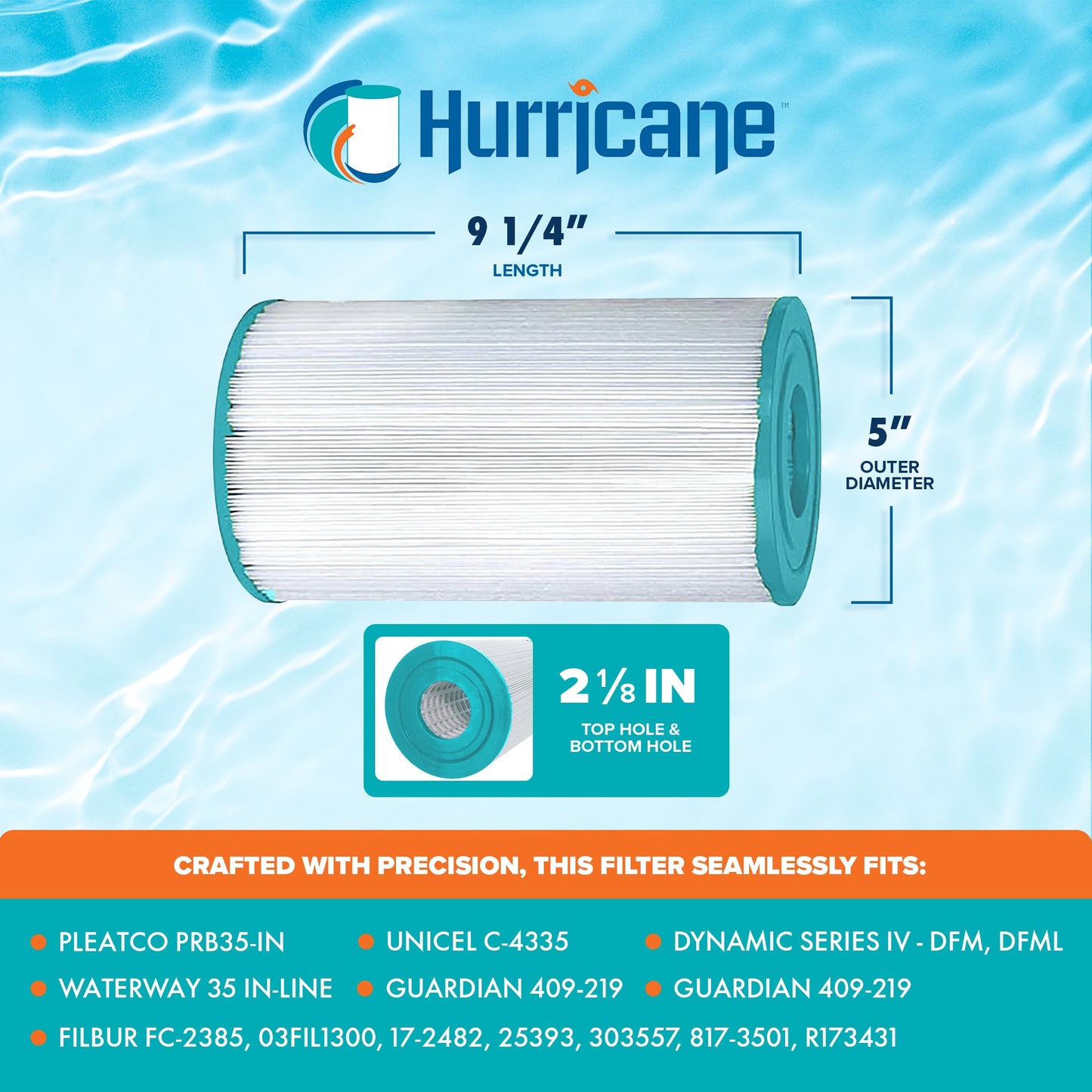 Hurricane 2 Pack HF4335-01 Advanced Pool and Spa Filter Cartridge Replacement