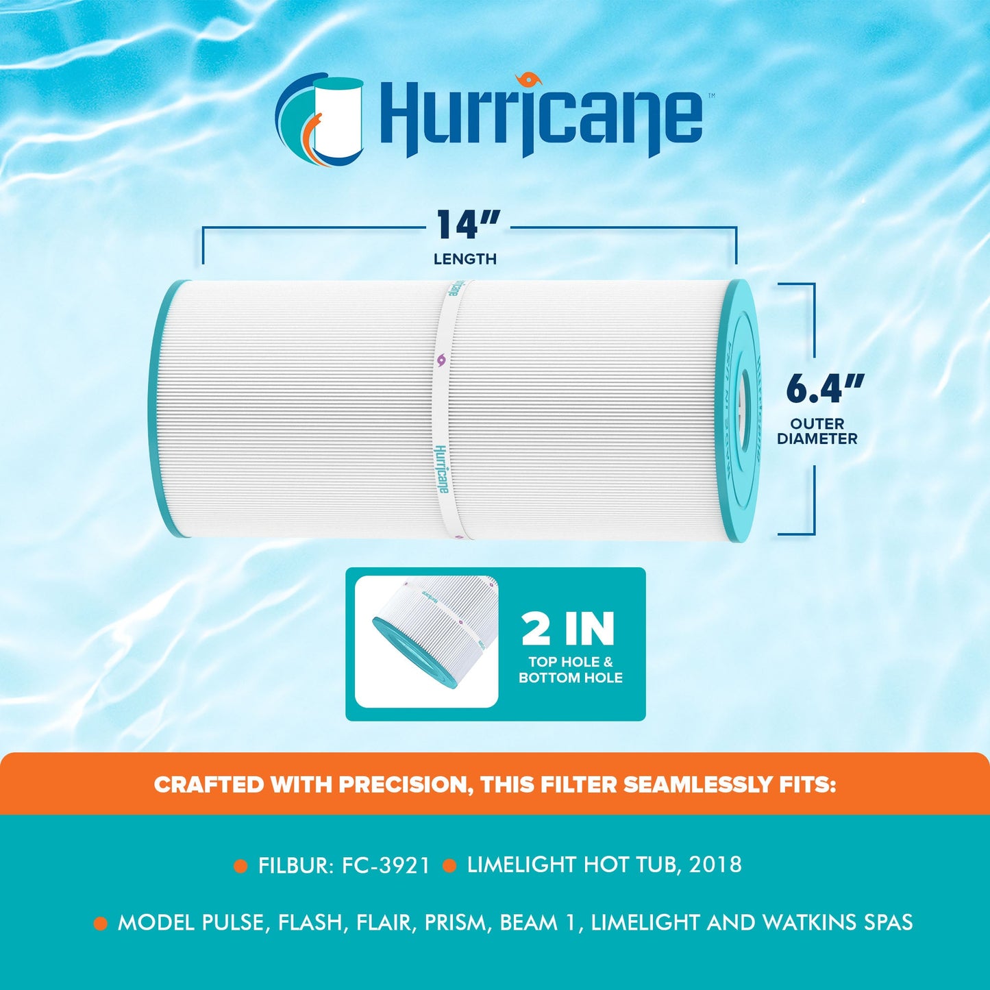 Hurricane Replacement Spa Filter Cartridge for Filbur FC-3921 and Limelight Tub