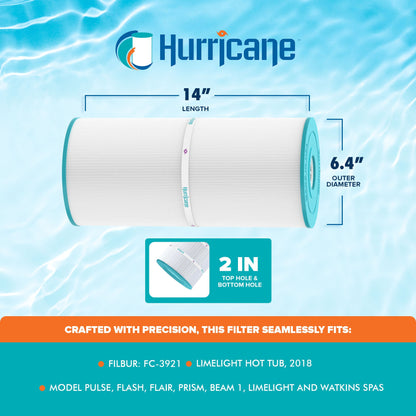 Hurricane Replacement Spa Filter Cartridge for Filbur FC-3921 and Limelight Tub