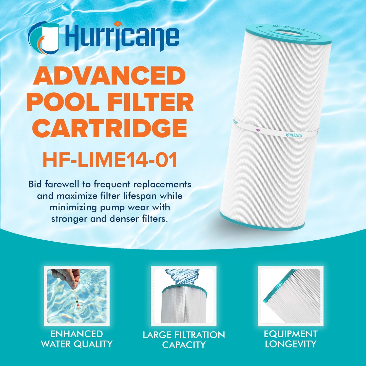 Hurricane Replacement Spa Filter Cartridge for Filbur FC-3921 and Limelight Tub