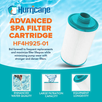 Hurricane HF4H925-01 Advanced Spa Filter Cartridge Replacement for PSANT20P3, Unicel 4CH-925, Filbur FC-0126, and Other Compatible Models