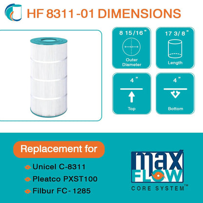 Hurricane HF8311 Replacement Spa Filter Cartridge for PXST100 and Unicel C-8311