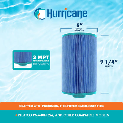 Hurricane Filters HF-MAS09-01M Elite Aseptic Spa Filter Cartridge Replacement for PMA40L-F2M and Other Compatible Models