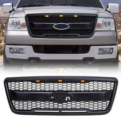 AMERICAN MODIFIED Raptor Style Mesh Grille for 2004-2008 Ford F150, Matte Black