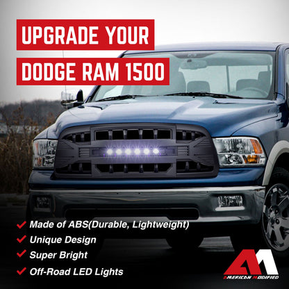 AMERICAN MODIFIED Armor Grille for 2009 to 2012 Dodge Ram 1500, Matte Black