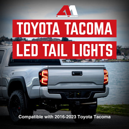AMERICAN MODIFIED Smoked LED Tail Lights for 2016 to 2023 Toyota Tacoma, 1 Pair