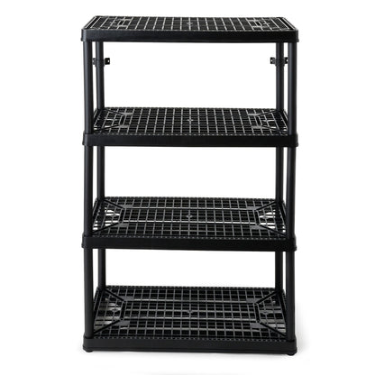 Gracious Living 4 Shelf Fixed Height Ventilated Storage Unit, Black, 3 Pack