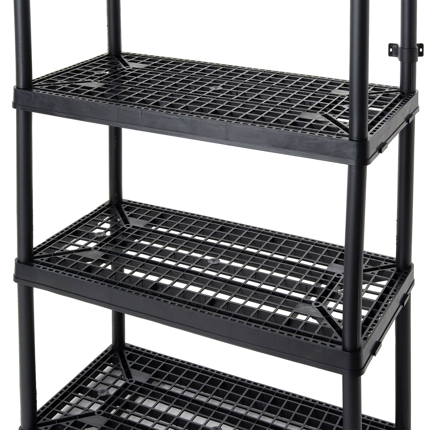 Gracious Living 4 Shelf Fixed Height Ventilated Storage Unit, Black, 3 Pack