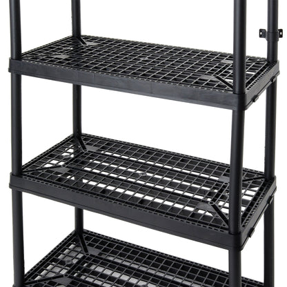 Gracious Living 4 Shelf Fixed Height Ventilated Storage Unit, Black, 3 Pack