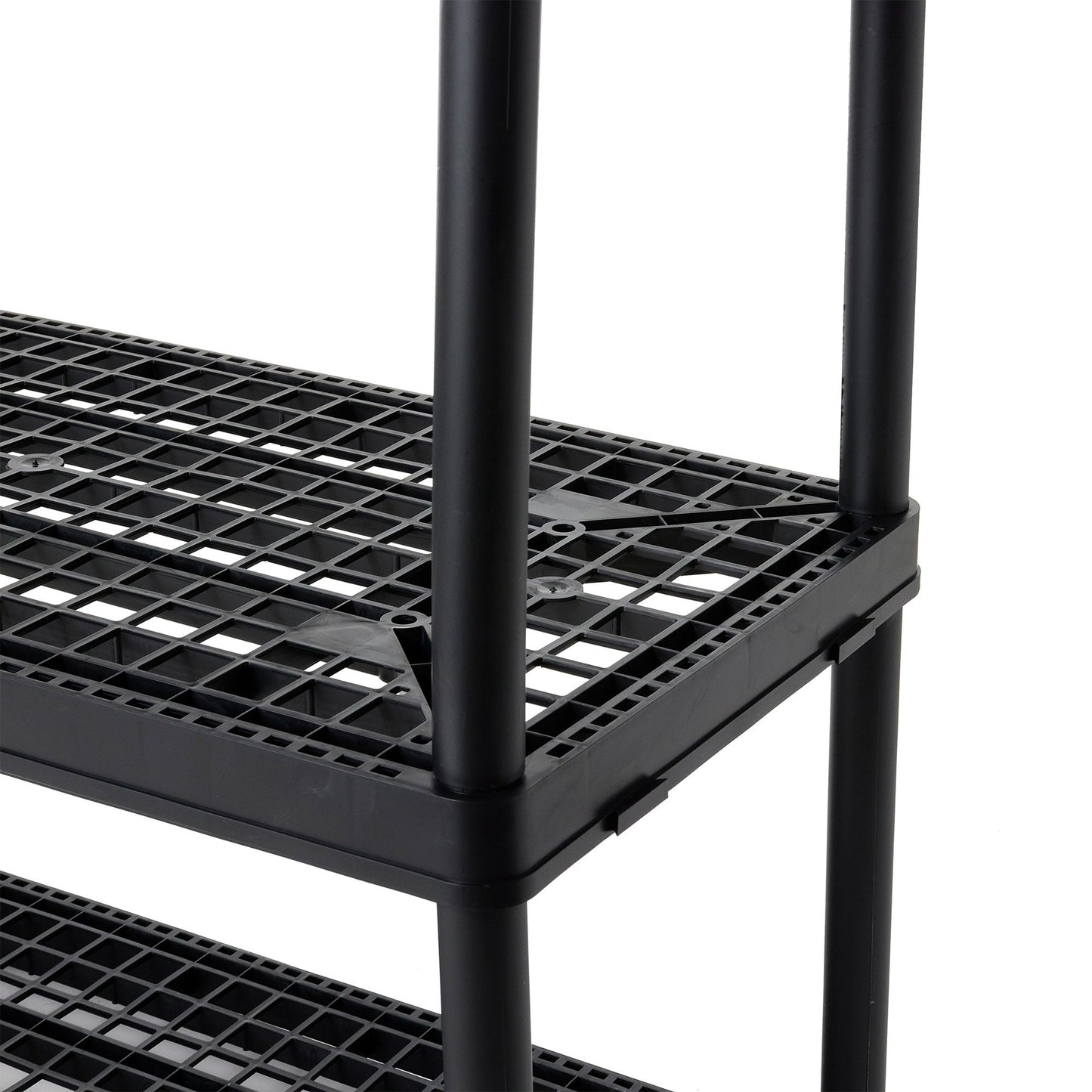 Gracious Living 4 Shelf Fixed Height Ventilated Storage Unit, Black, 3 Pack