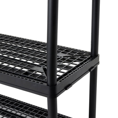 Gracious Living 4 Shelf Fixed Height Ventilated Storage Unit, Black, 3 Pack