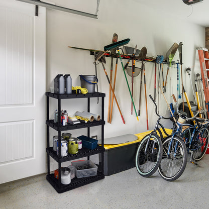 Gracious Living 4 Shelf Knect A Shelf Ventilated Storage Unit, Black, 3 Pack